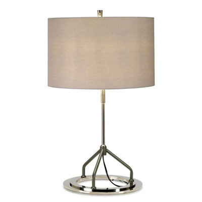 Elstead Lighting Vicenza 1Lt Table Lamp Finish: White Polished Nickel Wired: 1X60W E27 220-240V 50Hz - image 1