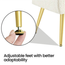 Yaheetech Ivory Upholstered Button Tufted Footstool With Adjustable Feet - thumbnail 4