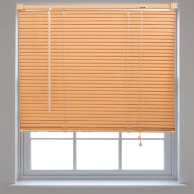 Furnished Pvc Venetian Blinds - Teak 25mm Slats Trimmable Blinds For Windows And Doors  (W)150Cm (L)210Cm - image 1
