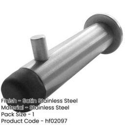Loops Satin Stainless Steel Buffered Hat And Coat Hook - 75mm Durable Design - Wall Mounted Clothing Hook - thumbnail 2