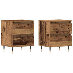 Berkfield Bedside Cabinets 2 Pcs Old Wood 40X35X50 Cm Engineered Wood - thumbnail 2