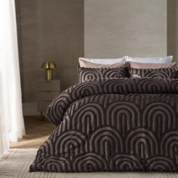 Ohs Tufted Arches Duvet Cover Set Bedding With Pillowcase - Coffee - thumbnail 1