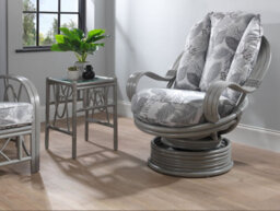 Desser Bali Grey Lamp Table With Glass Top - Natural Rattan - thumbnail 3