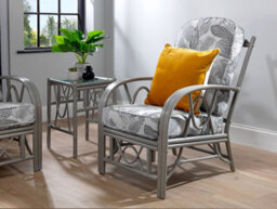 Desser Bali Grey Lamp Table With Glass Top - Natural Rattan - thumbnail 4