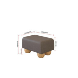 Feather Grey Natural Wood Bun Feet Faux Leather Small Footstool  Handmade Uk By Footstools Direct - thumbnail 2