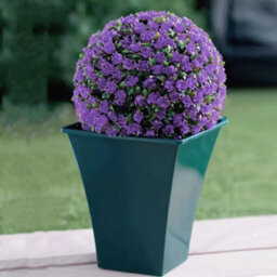 Purple Uv Stable Artificial Rose Flower Balls Hanging Topiary Garden Basket Plant - thumbnail 3