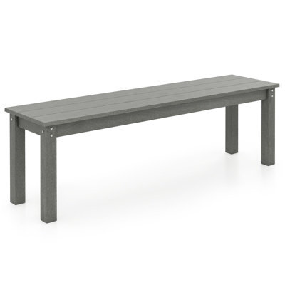 Gainoom 140Cm Grey Outdoor Bench 2-3 People Patio Garden Bench Fade Resistant Seating Furniture - image 1