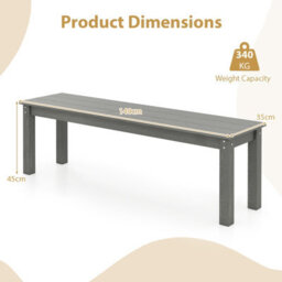 Gainoom 140Cm Grey Outdoor Bench 2-3 People Patio Garden Bench Fade Resistant Seating Furniture - thumbnail 2
