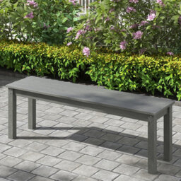 Gainoom 140Cm Grey Outdoor Bench 2-3 People Patio Garden Bench Fade Resistant Seating Furniture - thumbnail 4