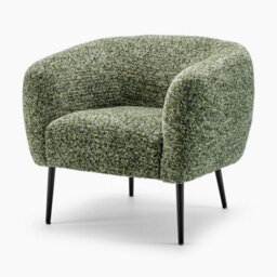 Furniturebox Veda Green Fabric Accent Tub Chair - Bedroom Chair, Vanity Chair, Green Chair, Reading Chair - thumbnail 3