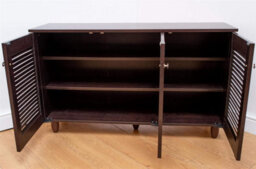 Timber Art Design Modern Shoe Storage Cabinet 3 Doors Footwear Stand Rack Unit Cupboard Dark Wenge - thumbnail 5
