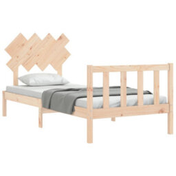 Berkfield Bed Frame With Headboard Single Solid Wood - thumbnail 4