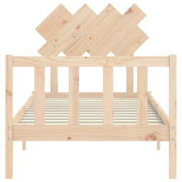 Berkfield Bed Frame With Headboard Single Solid Wood - thumbnail 6