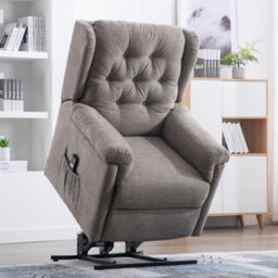 More4Homes Barnsley Fabric Electric Single Motor Riser Rise Recliner Lift Mobility Tilt Armchair Beige