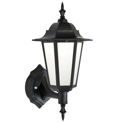 Luminosa Lighting Luminosa Evesham Integrated Led 1 Light Outdoor Wall Lantern Matt Black Textured, Frosted Ip44 - image 1