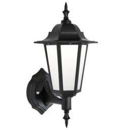 Luminosa Lighting Luminosa Evesham Integrated Led 1 Light Outdoor Wall Lantern Matt Black Textured, Frosted Ip44 - thumbnail 1