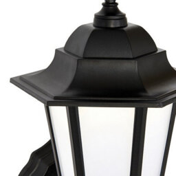 Luminosa Lighting Luminosa Evesham Integrated Led 1 Light Outdoor Wall Lantern Matt Black Textured, Frosted Ip44 - thumbnail 3