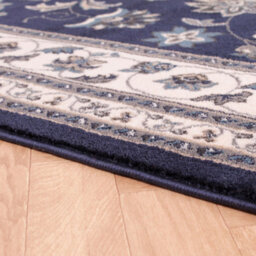 Navy Traditional Bordered Floral Easy To Clean Rug For Dining Room Bed Room And Living Room-120Cm X 170Cm - thumbnail 3
