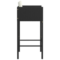 Berkfield Bar Stools 4 Pcs With Cushions Black Poly Rattan - thumbnail 5