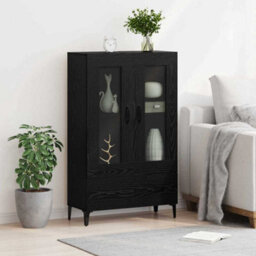Walplus Highboard Black Oak 70 X 31 X 115 Cm Engineered Wood And Iron - thumbnail 4