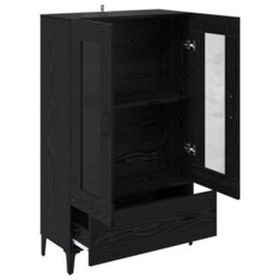 Walplus Highboard Black Oak 70 X 31 X 115 Cm Engineered Wood And Iron - thumbnail 5