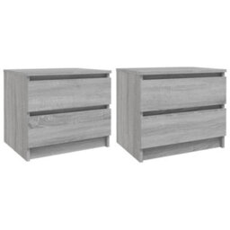 Berkfield Bed Cabinets 2 Pcs Grey Sonoma 50X39X43.5 Cm Engineered Wood - thumbnail 2