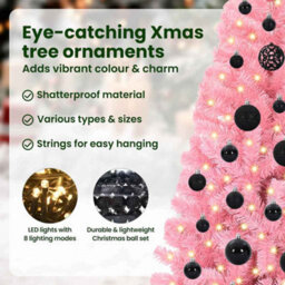 Vidaxl Christmas Tree With 150 Leds With Stand Pink 150 Cm Pvc - thumbnail 9