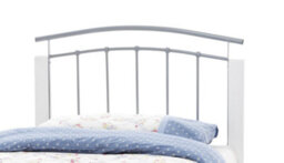 Save On Goods UK 3Ft Single Silver Metal Tubular Bed Frame, White Painted Wood Corner Posts.strong Sturdy Frame Bedstead Base. - thumbnail 3