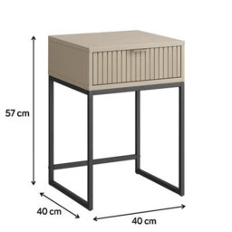 Melody Maison 3 Drawer Chest Of Drawers And Pair Of Bedside Tables - Hesley Taupe Stone Range - thumbnail 6