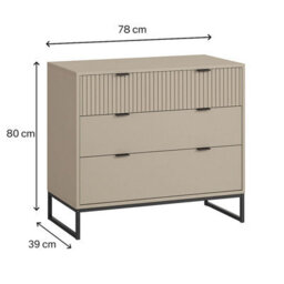 Melody Maison 3 Drawer Chest Of Drawers And Pair Of Bedside Tables - Hesley Taupe Stone Range - thumbnail 7