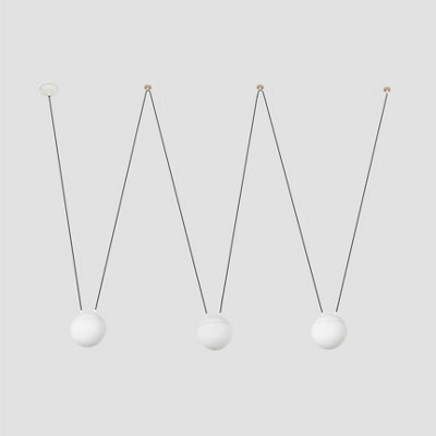 Luminosa Lighting Luminosa Mine 3 Light White Suspension Pendant, E27