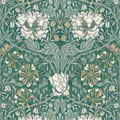 Galerie Arts And Crafts Green Patterned Wallpaper - image 1
