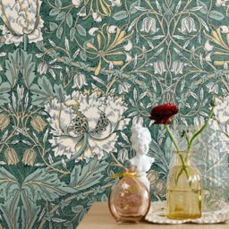Galerie Arts And Crafts Green Patterned Wallpaper - thumbnail 4