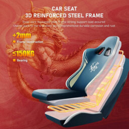 Gtplayer Gaming Chair With Bluetooth Speakers And Footrest, Ergonomic Computer Chair Heavy Duty Lumbar Support Chair, Blue - thumbnail 7