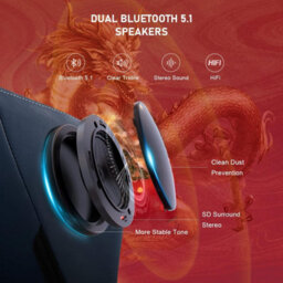 Gtplayer Gaming Chair With Bluetooth Speakers And Footrest, Ergonomic Computer Chair Heavy Duty Lumbar Support Chair, Blue - thumbnail 4