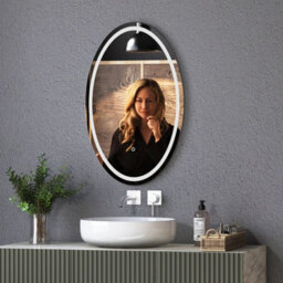 Royal Bathrooms Capri 500 X 800mm Frameless Oval Front Lighted Led Illuminated Mirror - Anti-Fog - thumbnail 2