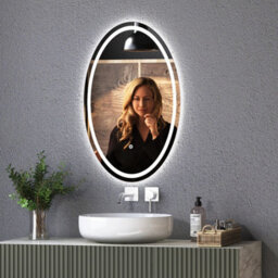 Royal Bathrooms Capri 500 X 800mm Frameless Oval Front Lighted Led Illuminated Mirror - Anti-Fog