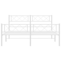 Berkfield Metal Bed Frame With Headboard And Footboard White 140X190 Cm - thumbnail 4