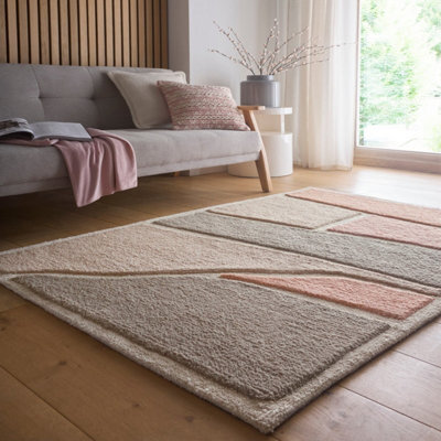 Origins Strata Pink Grey Rug -120Cm X 170Cm - image 1