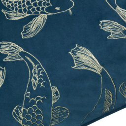 Paoletti Koi Pond Embroidered Velvet Feather Filled Cushion - thumbnail 4