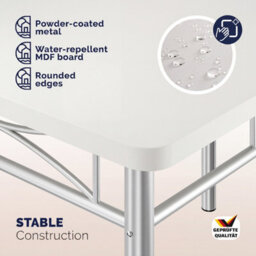 Casaria Dining Table Chairs Set 4 Space Saving Compact, White & Silver - thumbnail 6