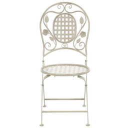 Beliani Set Of 4 Garden Chairs Bivio Folding Metal Off-White - thumbnail 5