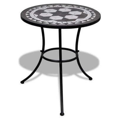Berkfield Bistro Table Black And White 60 Cm Mosaic - image 1