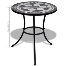 Berkfield Bistro Table Black And White 60 Cm Mosaic - thumbnail 5