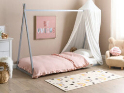 Beliani Kids Bed Teepee Pine Wood Saurat 90 X 200 Cm (Eu Single) Grey - thumbnail 2
