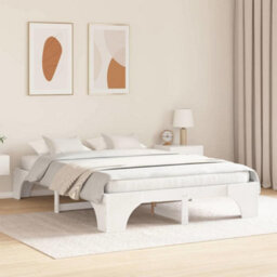 Walplus Bed Frame White 140 X 200 Cm Solid Pine Wood - thumbnail 4