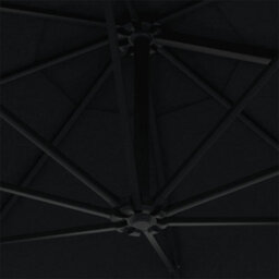 Vidaxl Wall-Mounted Garden Parasol With Metal Pole 300 Cm Black - thumbnail 7