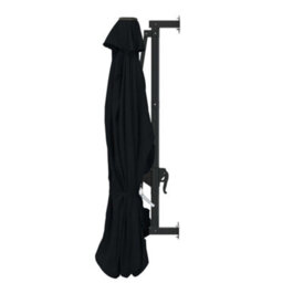 Vidaxl Wall-Mounted Garden Parasol With Metal Pole 300 Cm Black - thumbnail 5