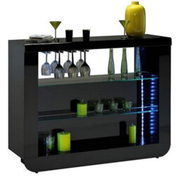 Furniture in Fashion Fiesta Black High Gloss Bar Table 2 Ritz Black White Stools - thumbnail 2