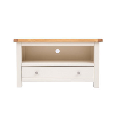 Cabinet Bits Maggiori Off White 1 Drawer Tv Cabinet Chrome Knob - image 1